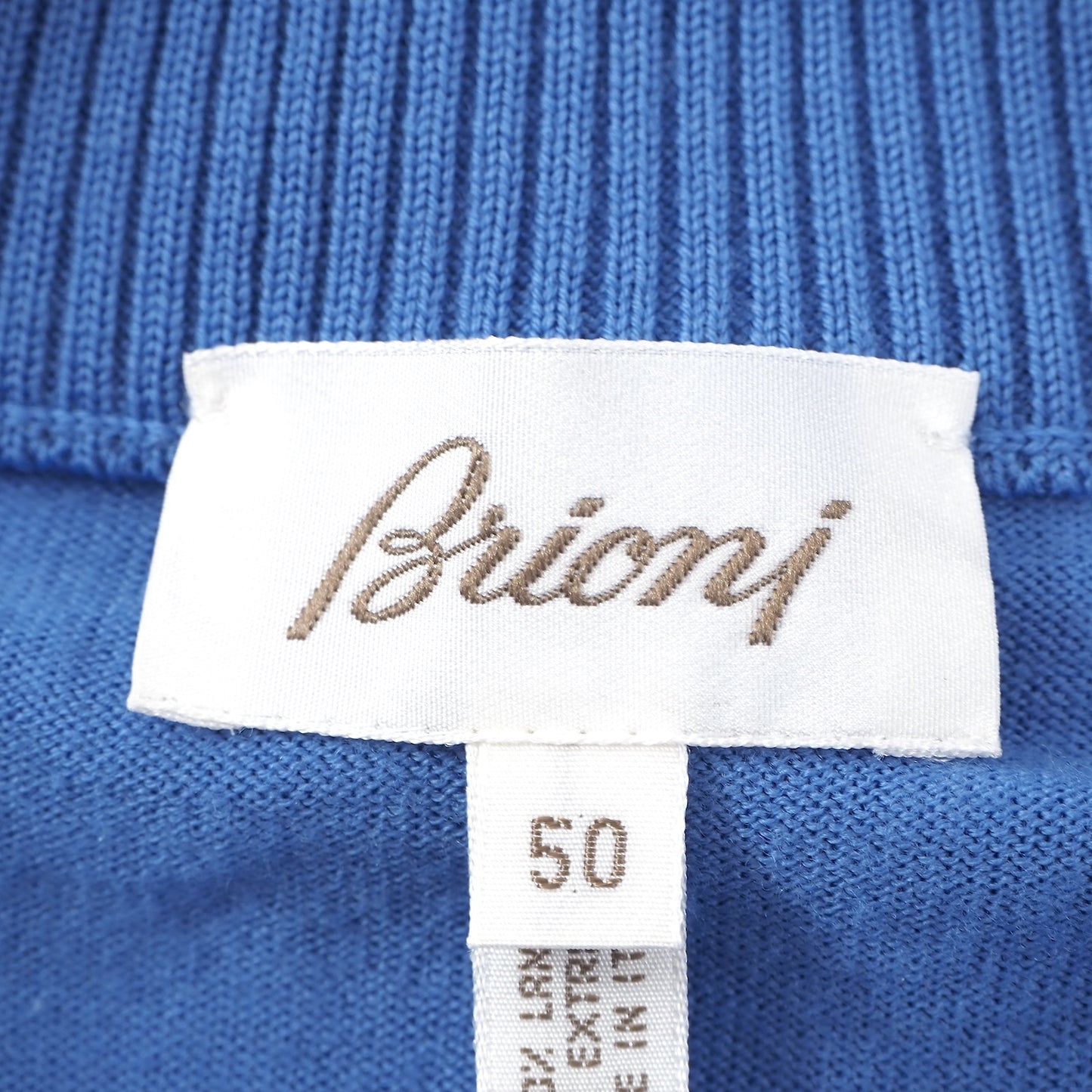 ブリオーニ Brioni イタリア製 セーター ニット ハーフジップ 50 ブルー メンズ 2111064