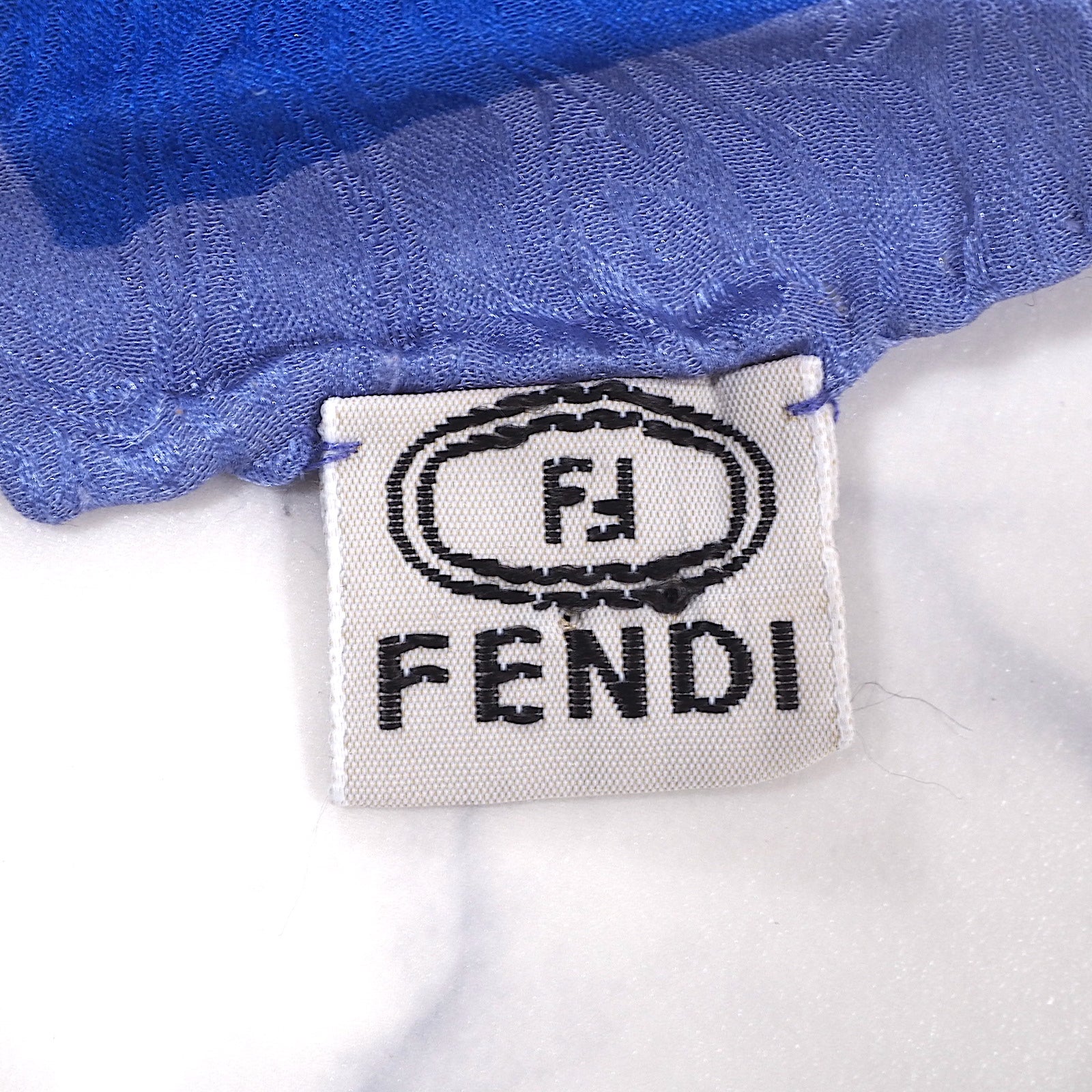 フェンディ FENDI大判 スカーフ ブルー ペイズリー レディース 4