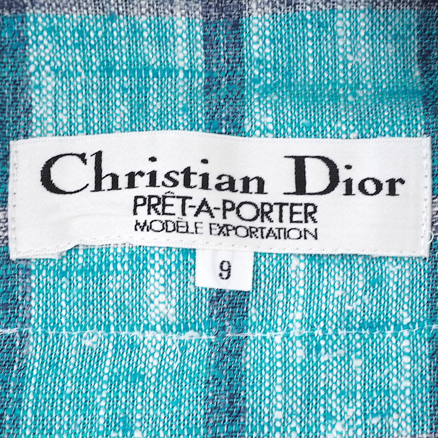 クリスチャンディオール Christian Dior ヴィンテージ 半袖 シャツ 9 ブルー/ホワイト レディース 4-YC094