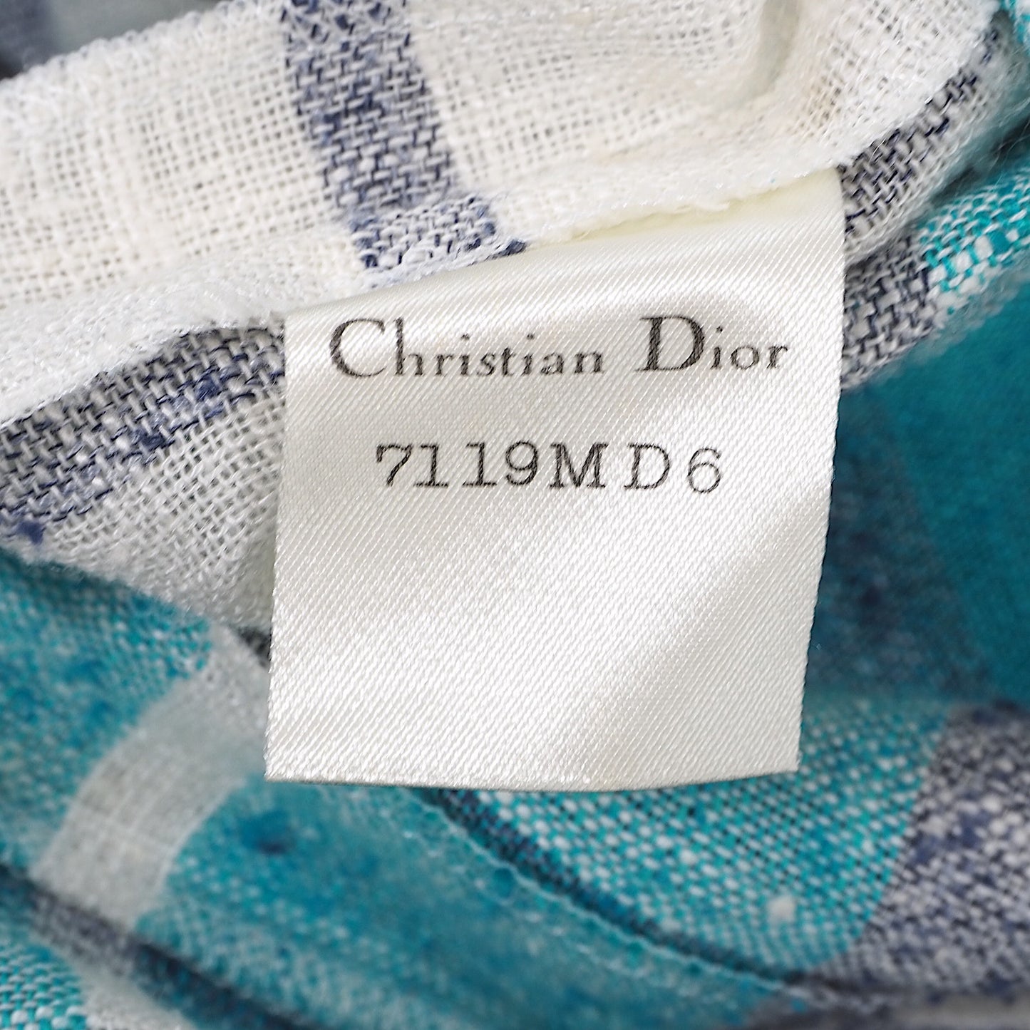 クリスチャンディオール Christian Dior ヴィンテージ 半袖 シャツ 9 ブルー/ホワイト レディース 4-YC094