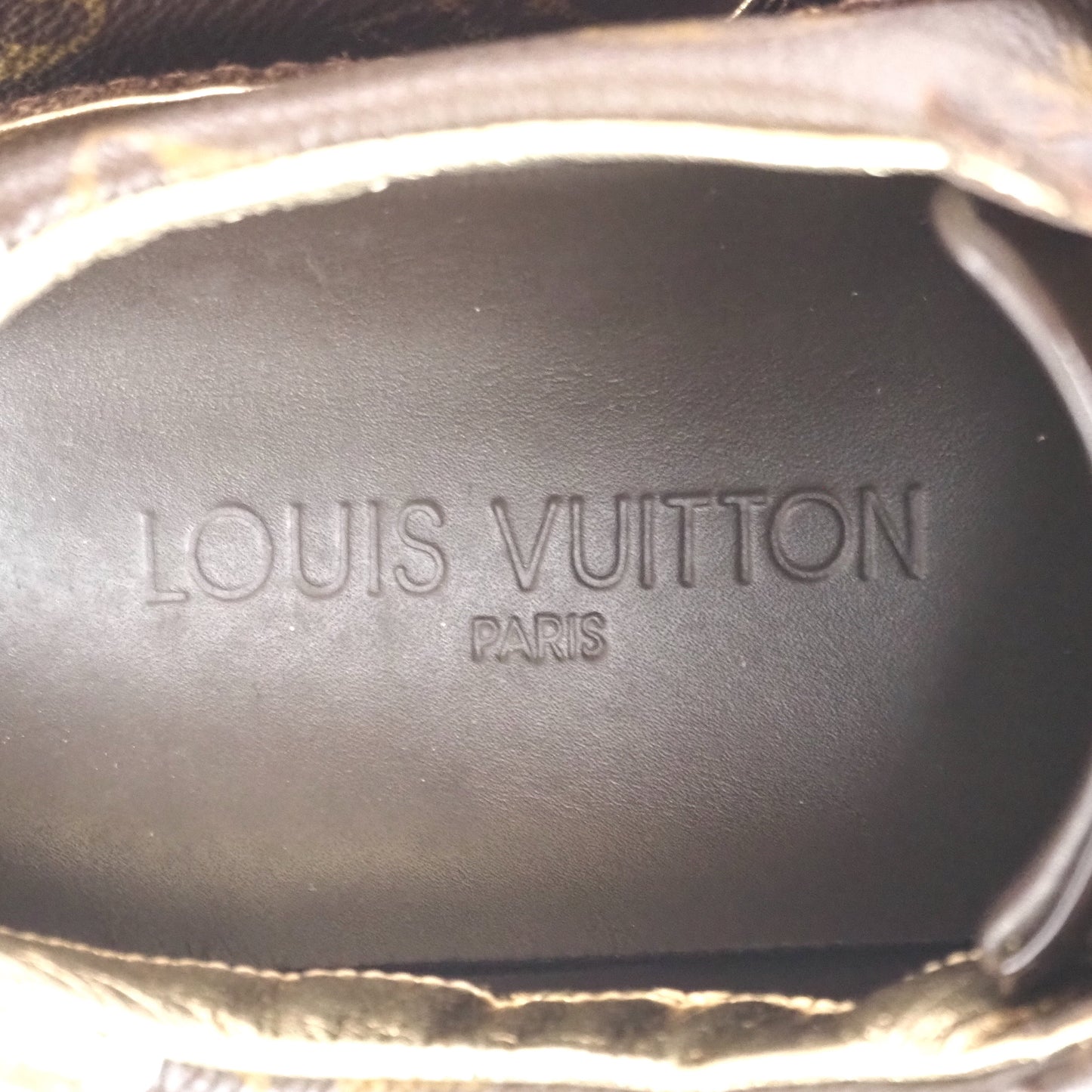 ルイヴィトン Louis Vuitton スニーカー 36 ダークブラウン ゴールド モノグラム柄 レディース 4-YC083