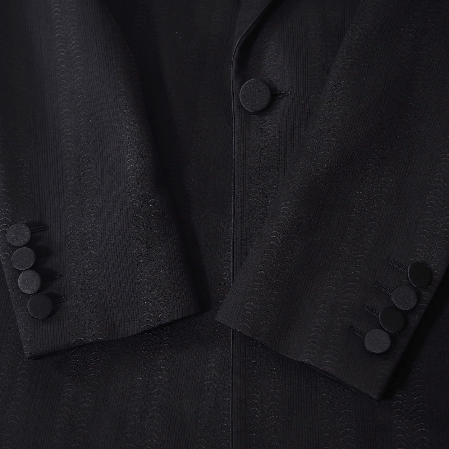 極美品 サンローランパリ SAINT LAURENT PARIS 21SS ウール シルク エンブロイダリー コート 50 ブラック メンズ 正規品 5-YD023