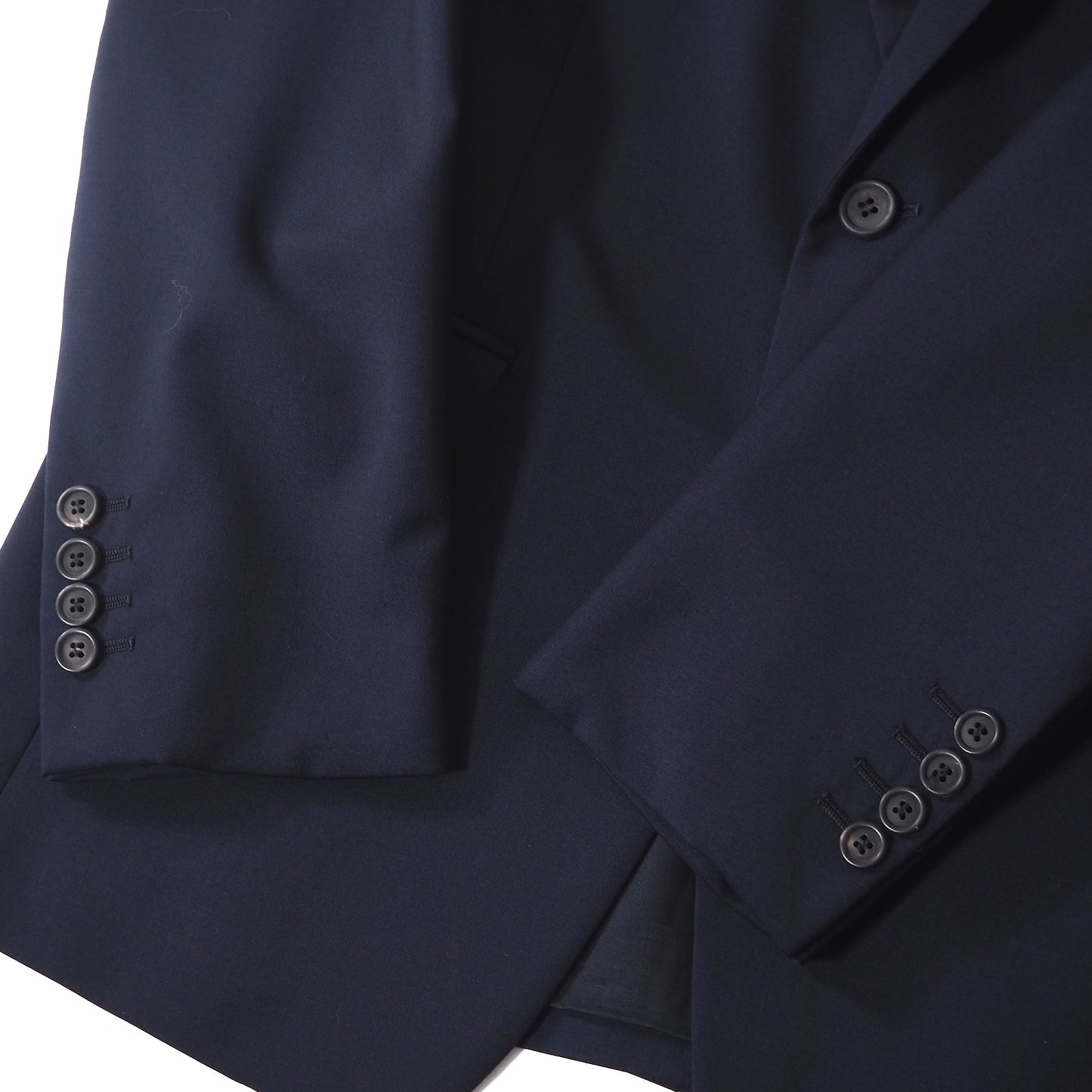 プラダ PRADA ヴァージンウール モヘア 黒タグ セットアップ スーツ 48 ネイビー メンズ 正規品 5-ZC024