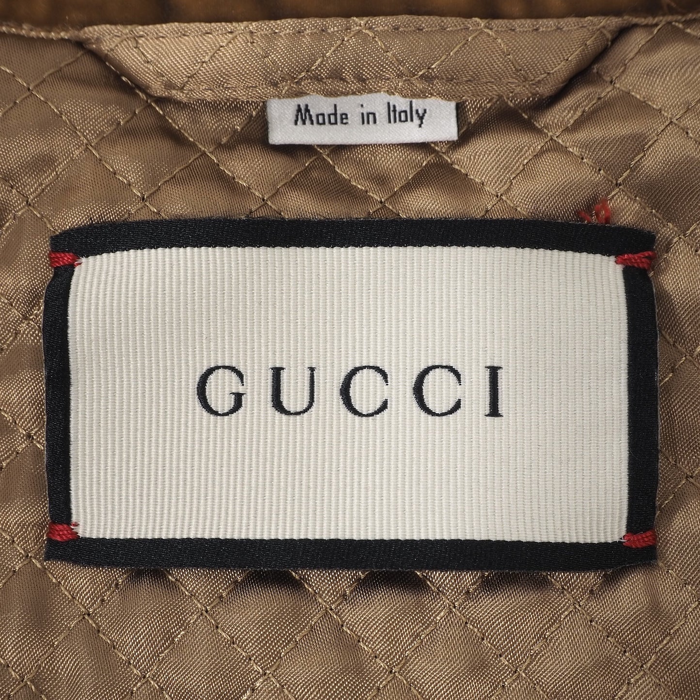 グッチ GUCCI 19SS エンブロイダリー ベスト 46 グリーン カーキ メンズ 美品 4-YD036