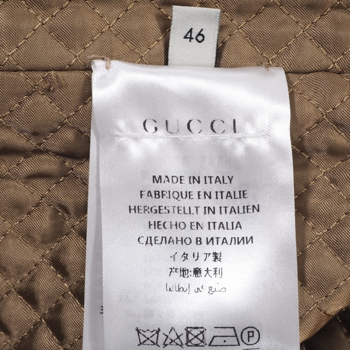 グッチ GUCCI 19SS エンブロイダリー ベスト 46 グリーン カーキ メンズ 美品 4-YD036