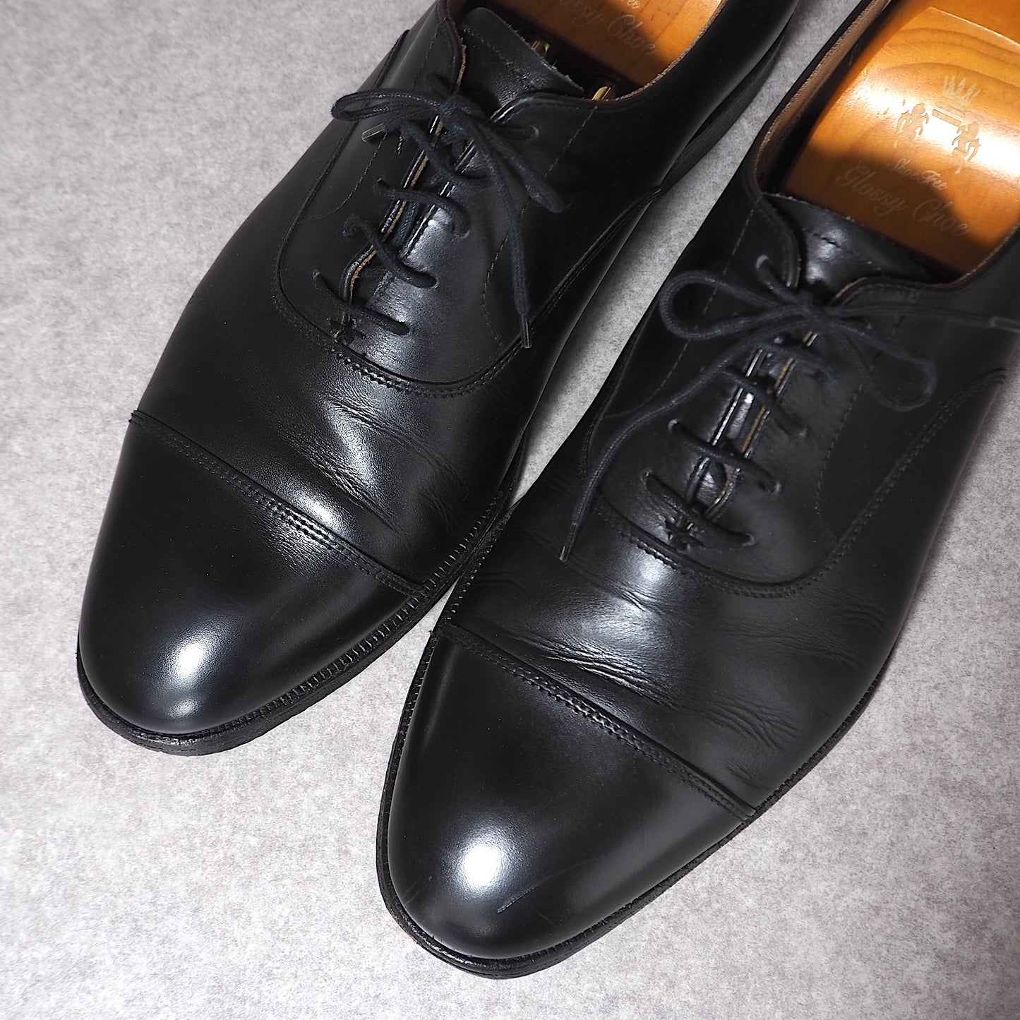 クロケット&ジョーンズ Crockett&Jones ストレートチップ レザー シューズ 8.5 ブラック メンズ 4-ZD052