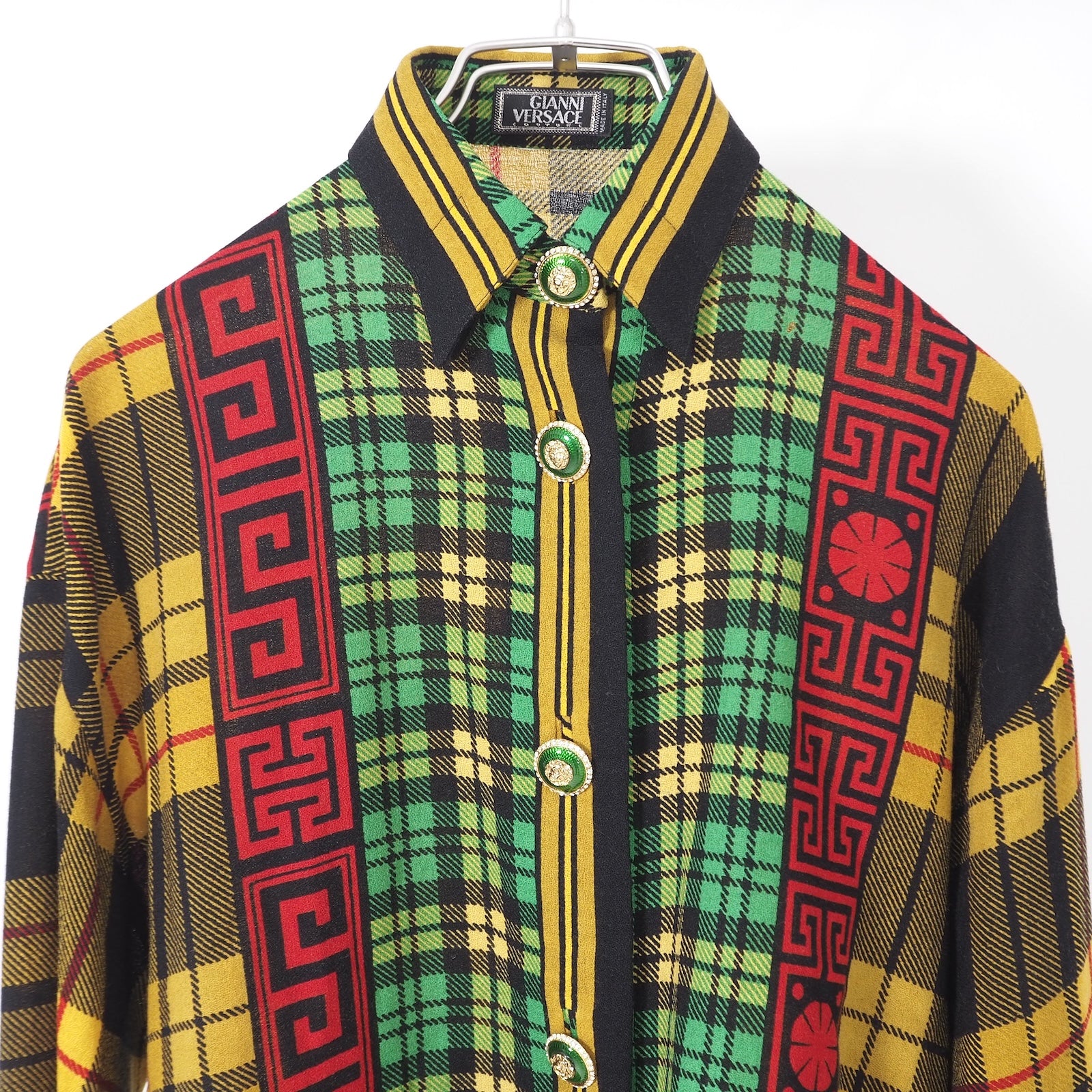 ジャンニヴェルサーチ GIANNI VERSACE 金ボタン シャツ 40