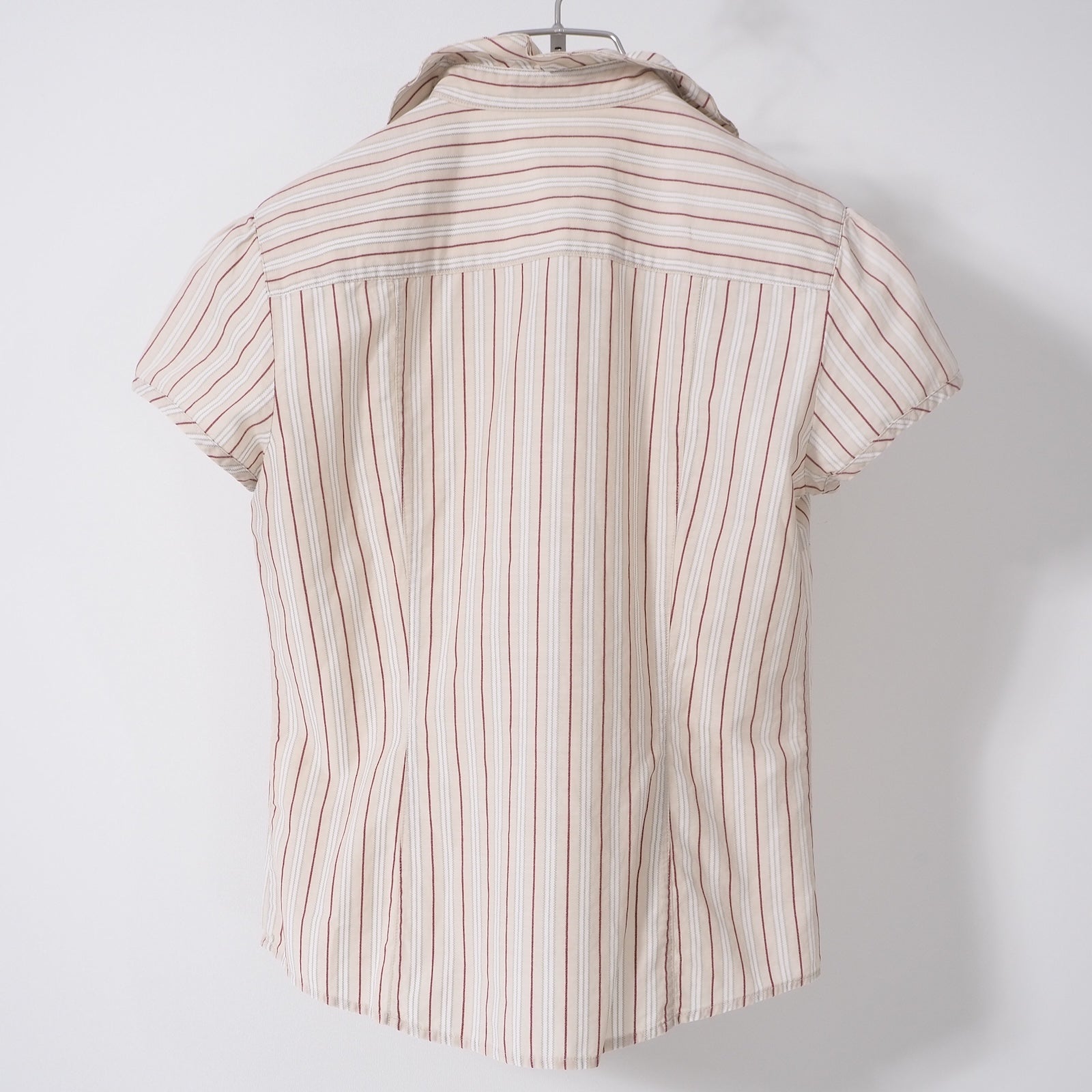 バーバリー burberry チェック柄 半袖 ブラウスベージュ　38 BURBERRY - Burberryバーバリー半袖ノバチェックブラウスシャツ