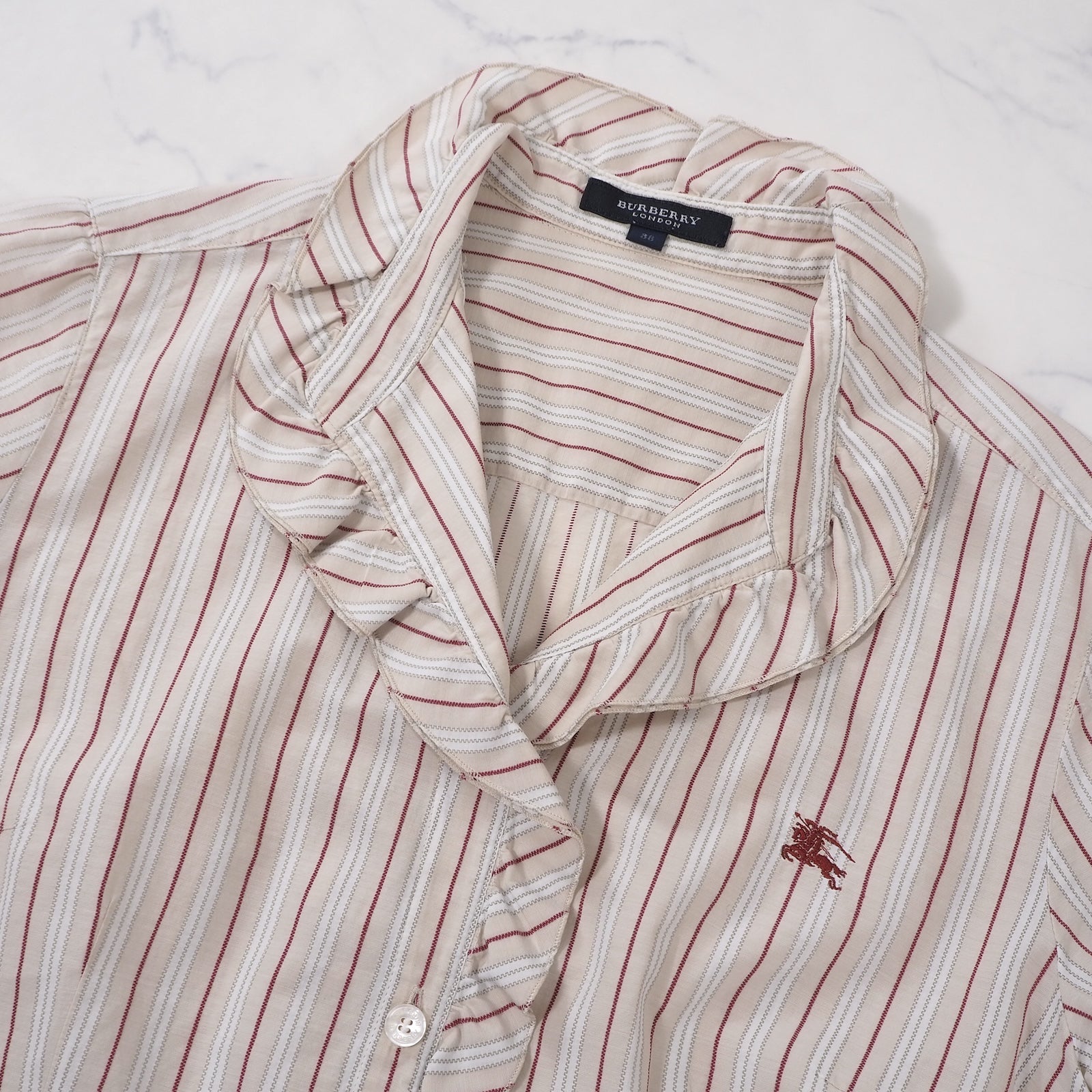 BURBERRY　バーバリー　90cm　シャツ　ブラウス　ノバチェック柄リボン