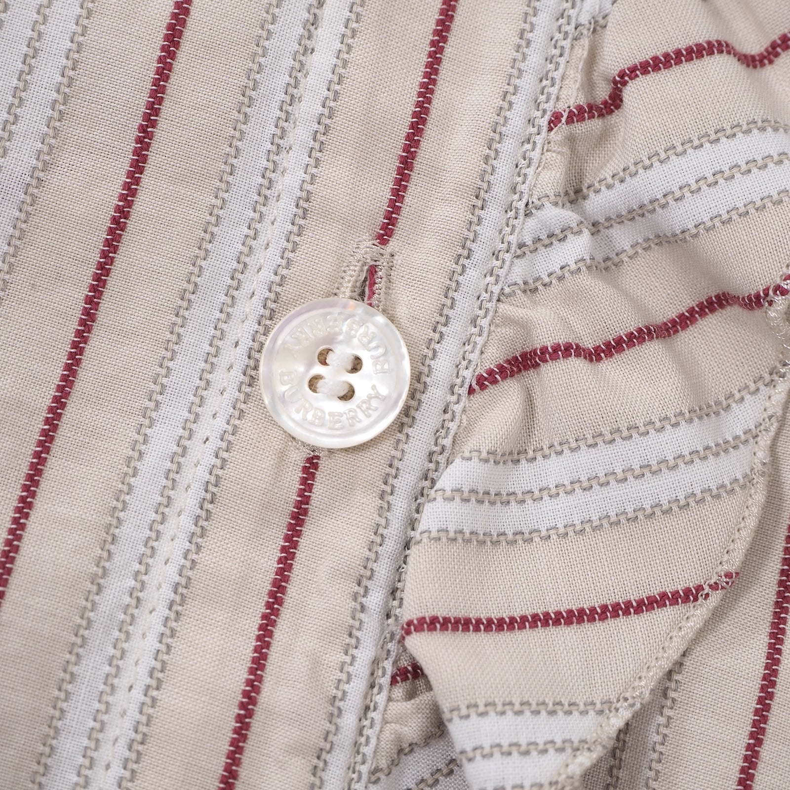 バーバリー Burberry 半袖 ブラウス シャツ 38 ベージュ