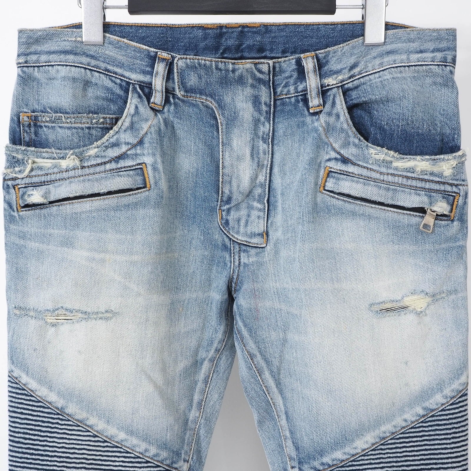 バルマン Balmain バイカーズ デニム パンツ 30 インディゴ