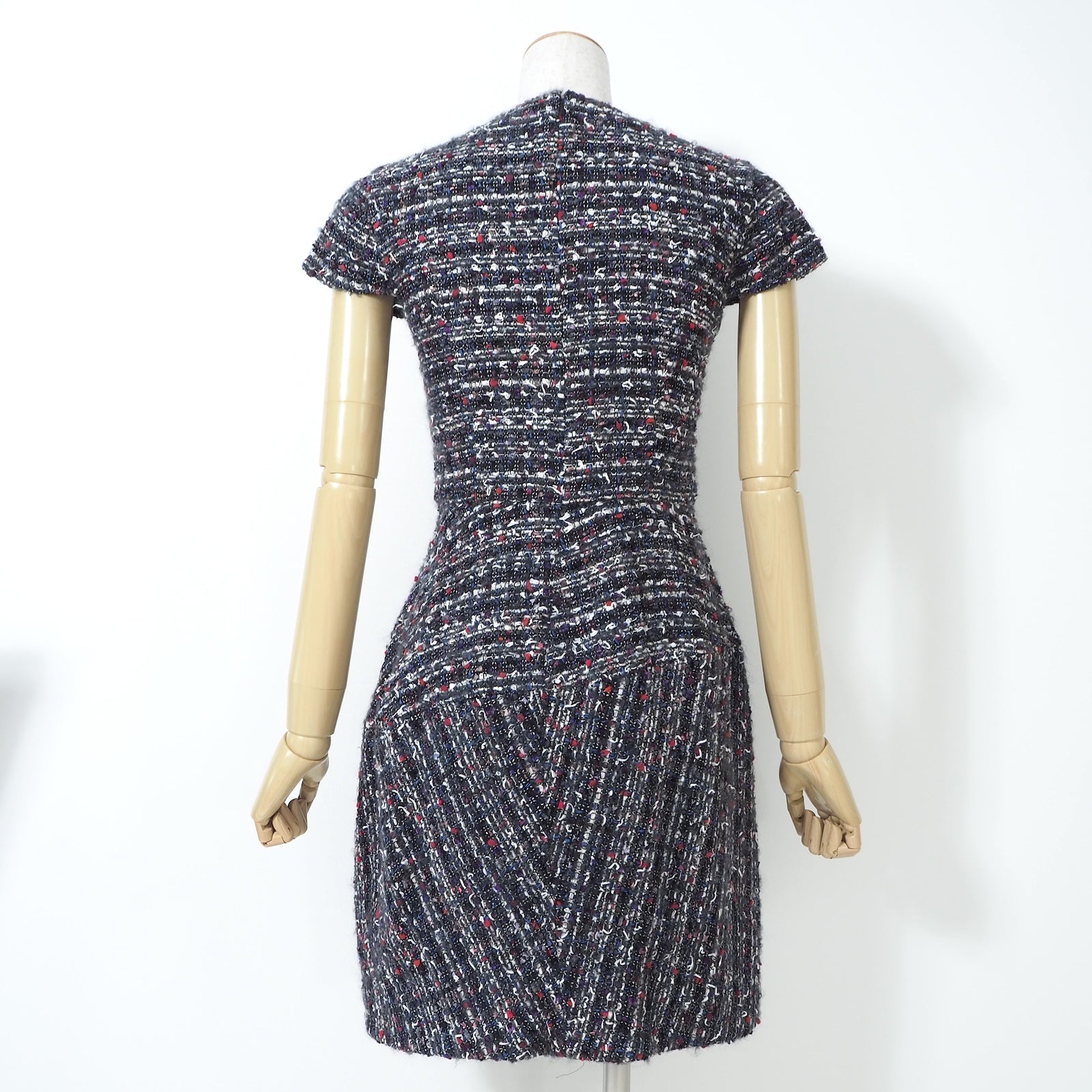 ヨーコチャン YOKO CHAN ツイード ワンピース 36 グレー レディース 4