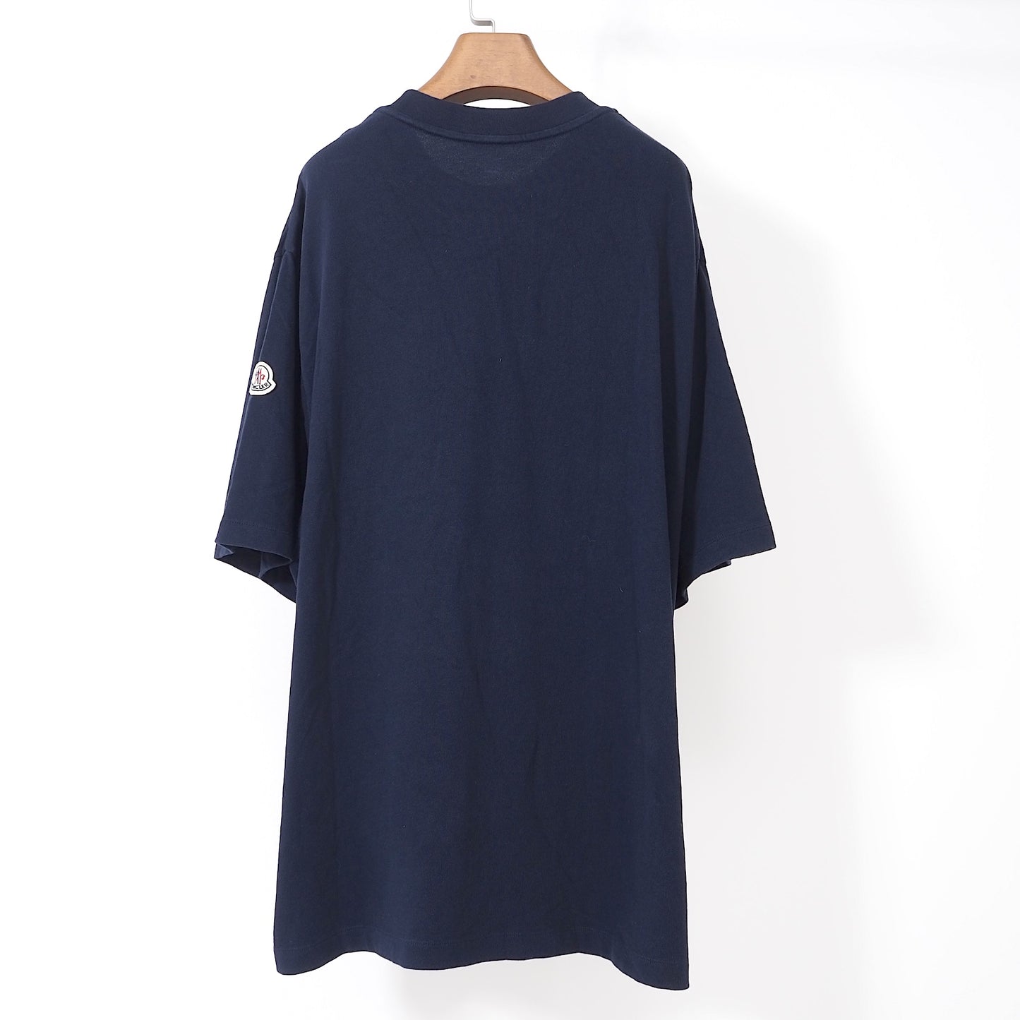 モンクレール MONCLER 23SS 国内正規品 ロゴ 刺繍 Tシャツカットソー XXL ネイビー メンズ 美品 4-YE039