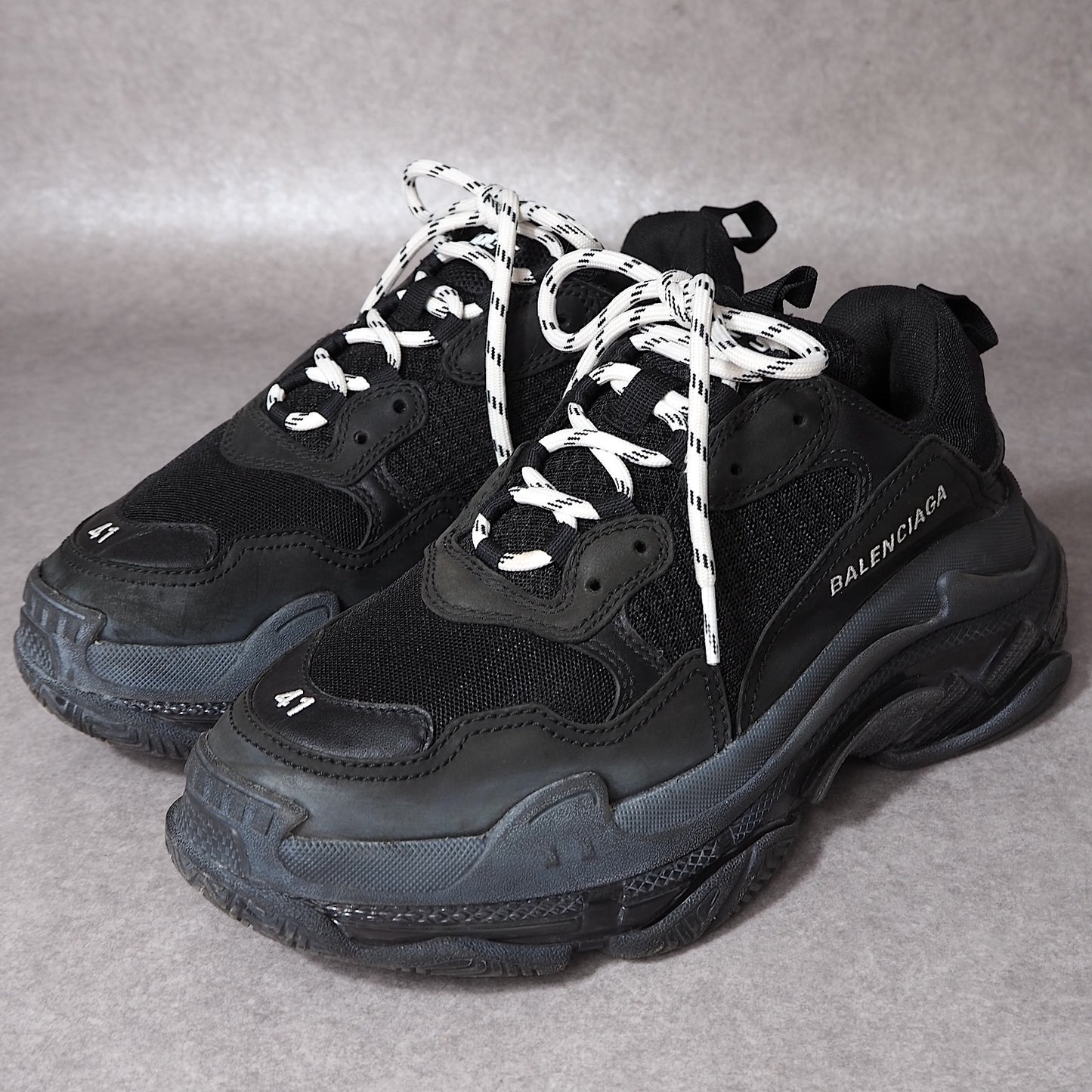 バレンシアガ BALENCIAGA トリプルS Triple S スニーカー 27 ブラック メンズ 4-YE044