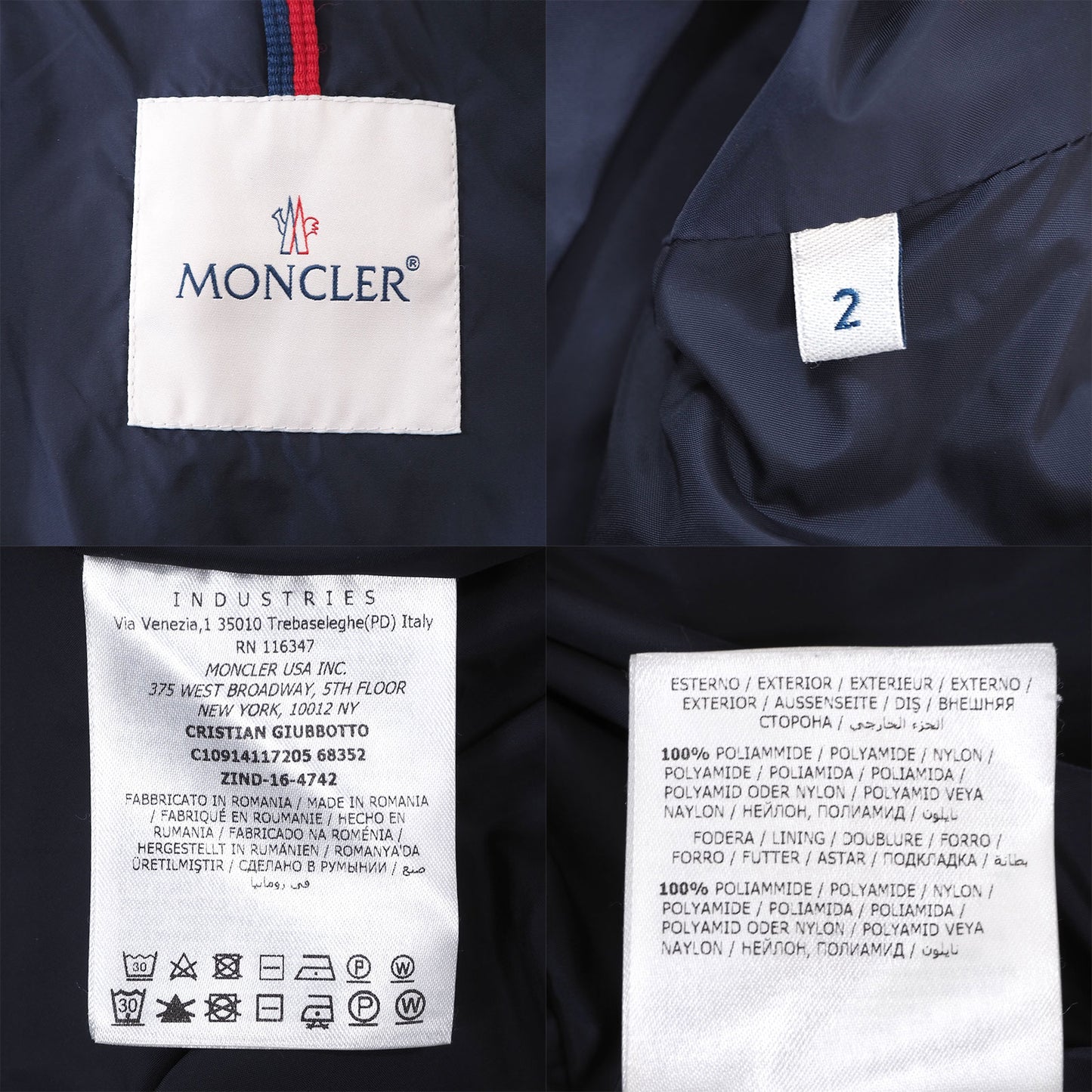 モンクレール MONCLER CRISTIAN ミリタリー ジャケット 2 ネイビー メンズ 美品 4-YF001