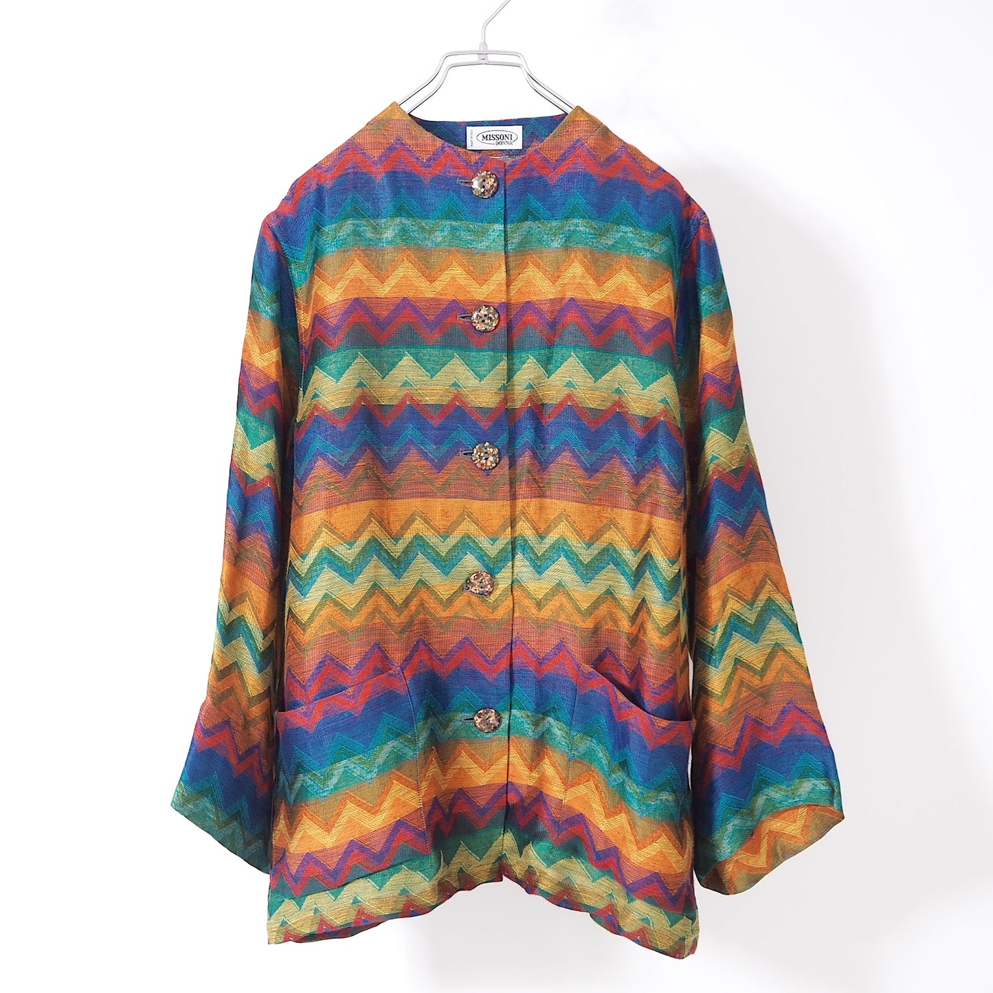 ミッソーニ MISSONI イタリア製 総柄 ロング カーディガン 40 マルチカラー レディース 美品 4-SG020