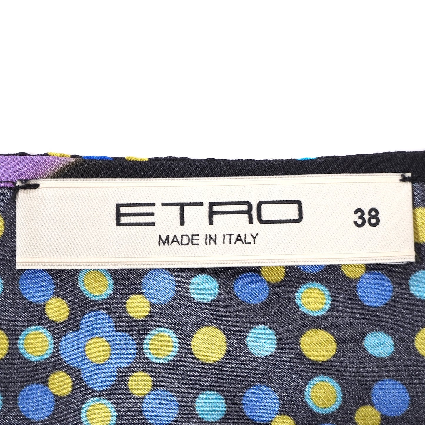 エトロ ETRO イタリア製 ノースリーブ ロング ワンピース 38 マルチカラー レディース 美品 4-ZF094