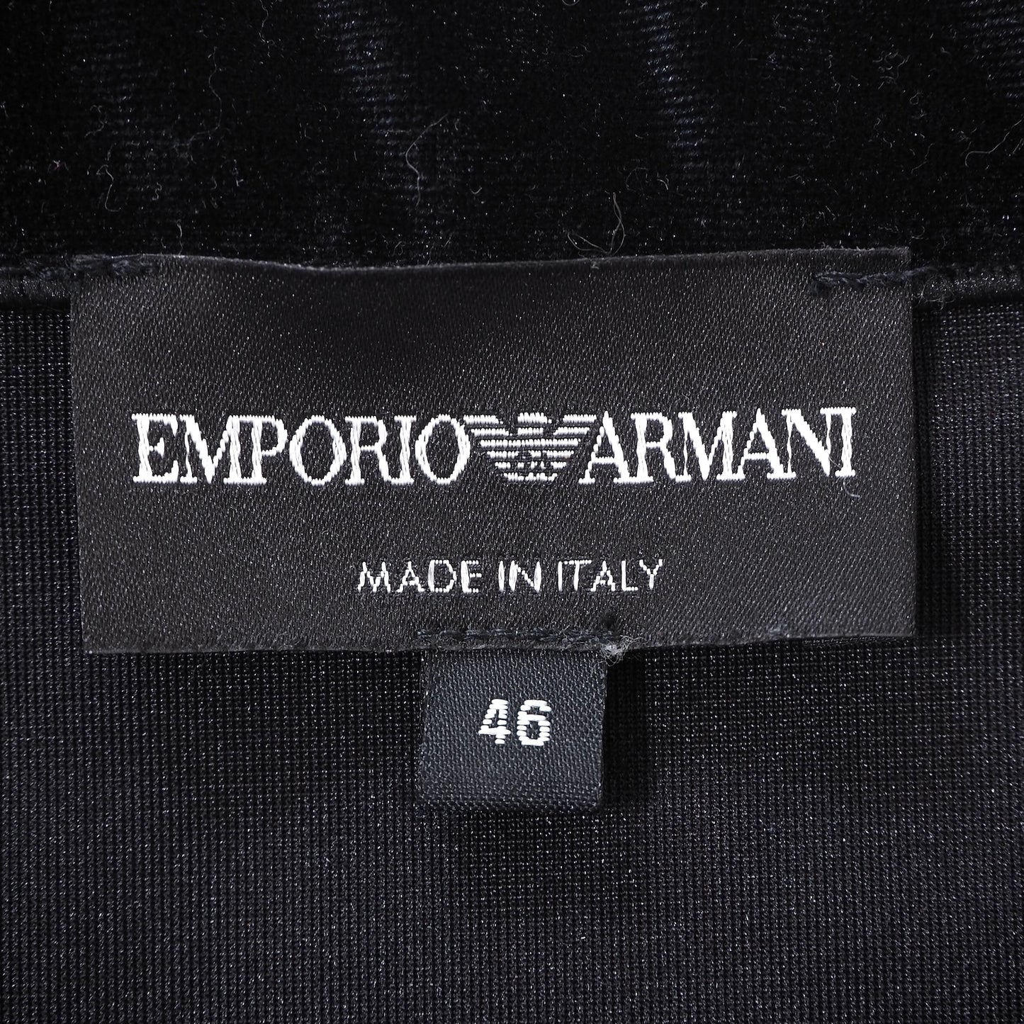 エンポリオアルマーニ EMPORIO ARMANI イタリア製 ベロアド ジャケット 46 ブラック レディース 美品 4-ZF125