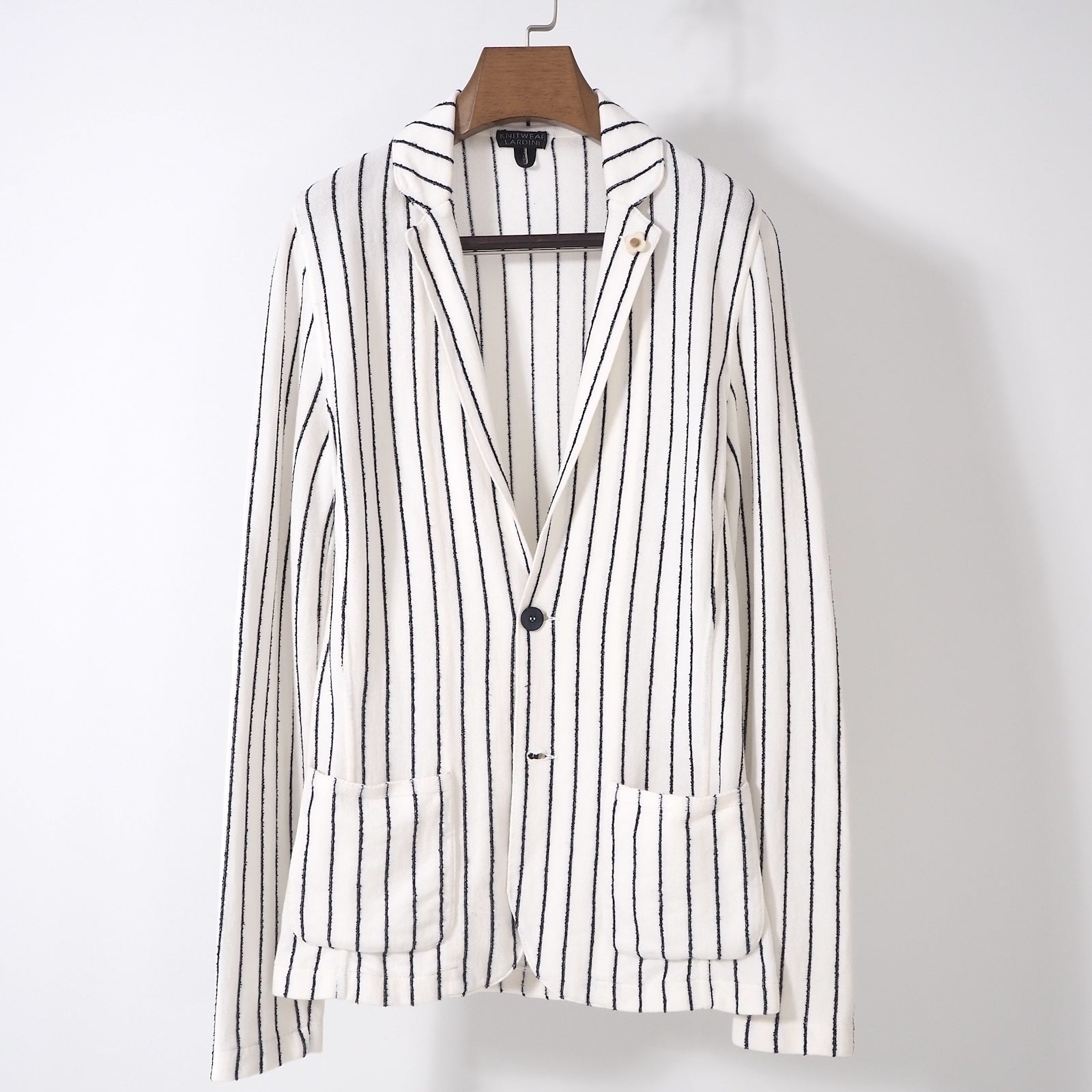ラルディーニ LARDINI イタリア製 ブートニエール付 ストライプ