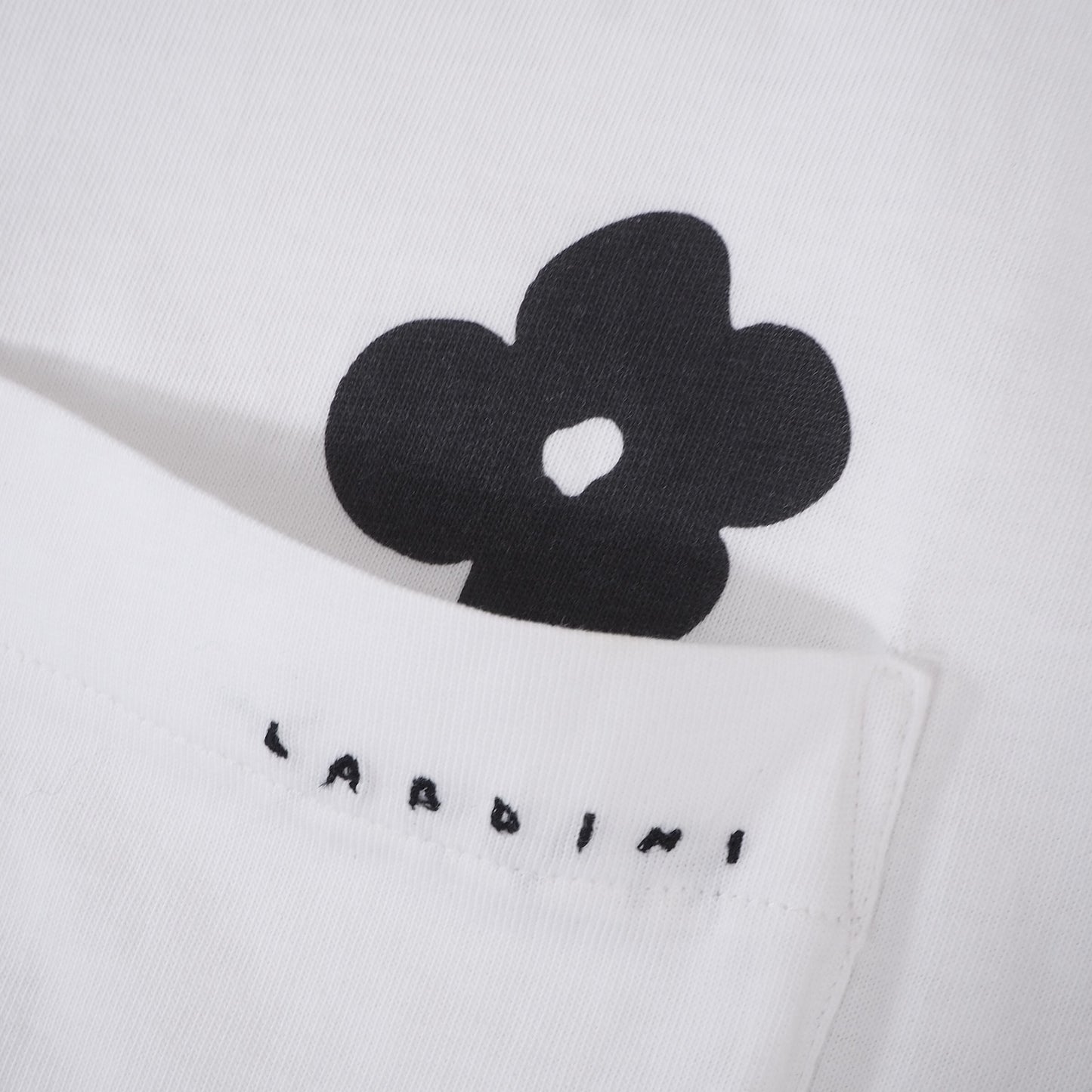 ラルディーニ LARDINI イタリア製 ブートニエールプリント コットン Tシャツ M ホワイト メンズ 正規品 4-HT020