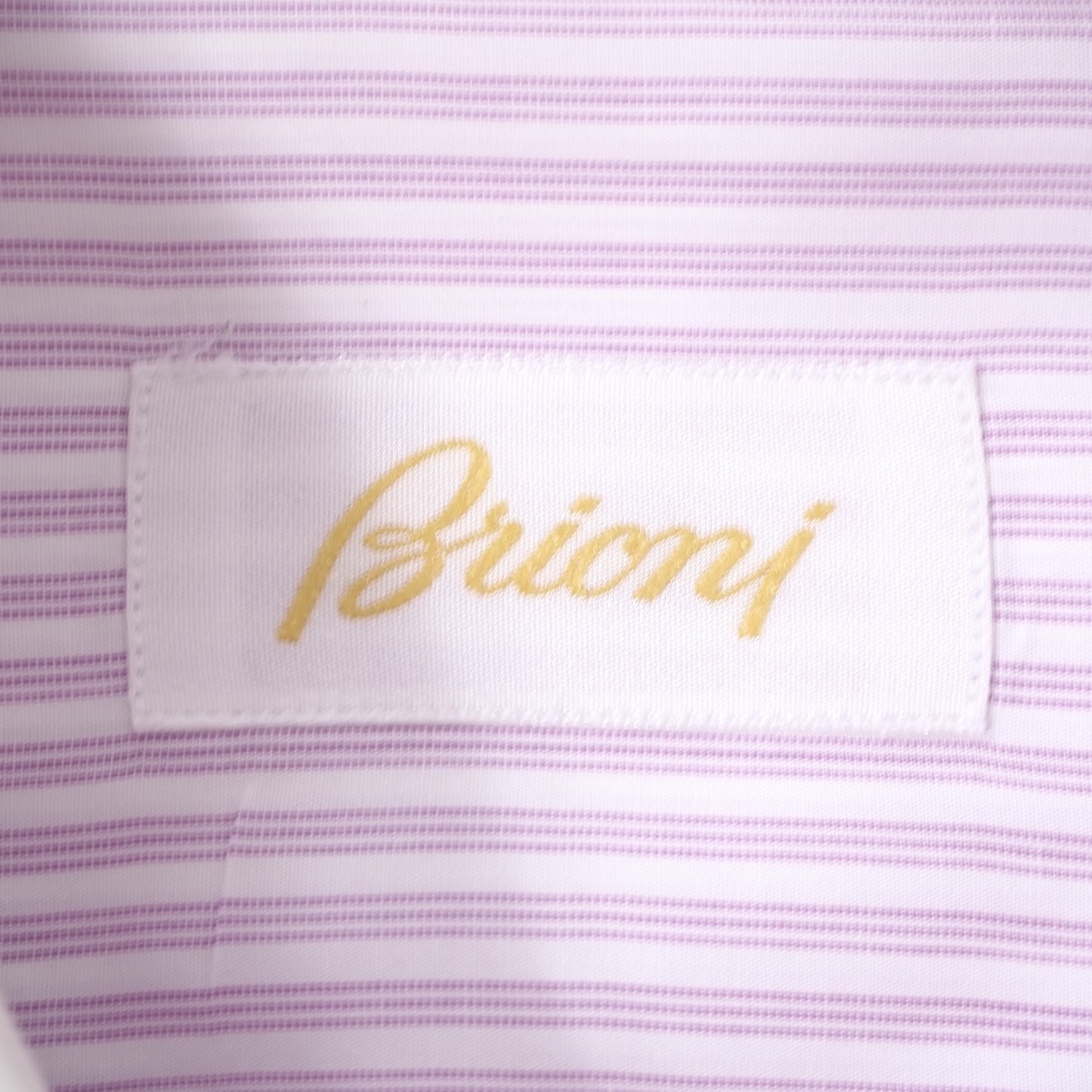 ブリオーニ Brioni イタリア製 ストライプ 長袖 シャツ 41 L ピンク メンズ 美品 正規品 4-ZG081