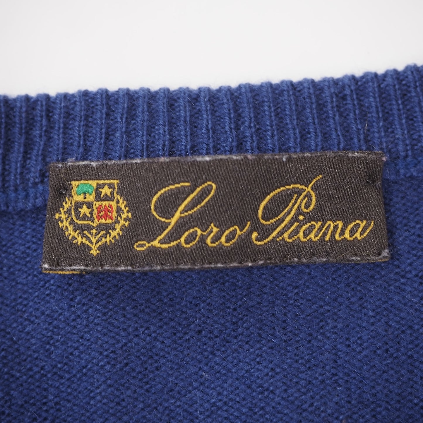 ロロピアーナ Loro Piana ピュア カシミア Vネック セーター 52 ネイビー メンズ 美品 正規品 2-DF185