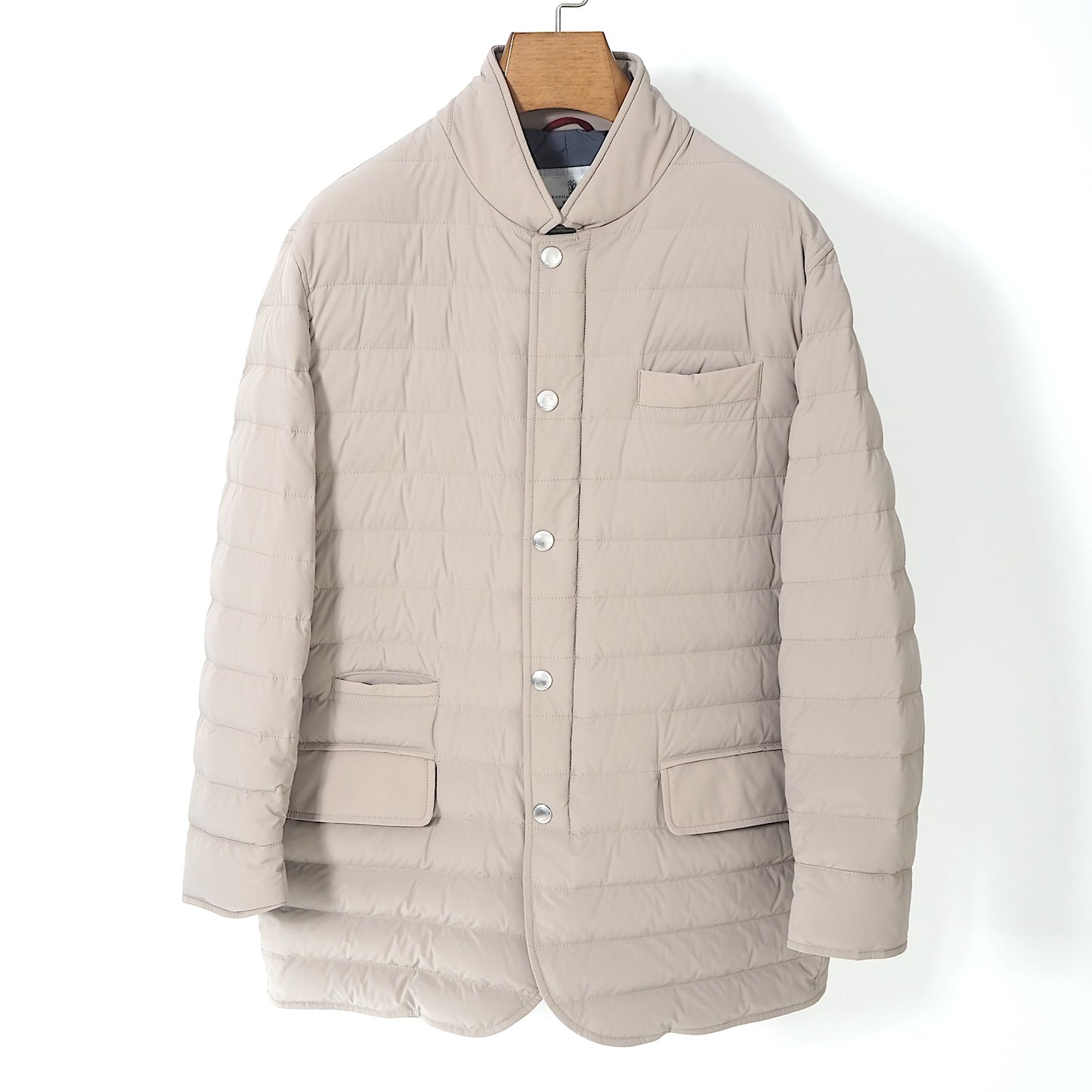 ブルネロクチネリ BRUNELLO CUCINELLI イタリア製 ダウンジャケット M ベージュ メンズ 極美品 正規品 4-YI013