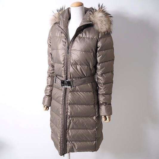 モンクレール MONCLER NANTESFUR ラクーンファー ダウンコート 0 シャンパンゴールド レディース 正規品 3-DA369