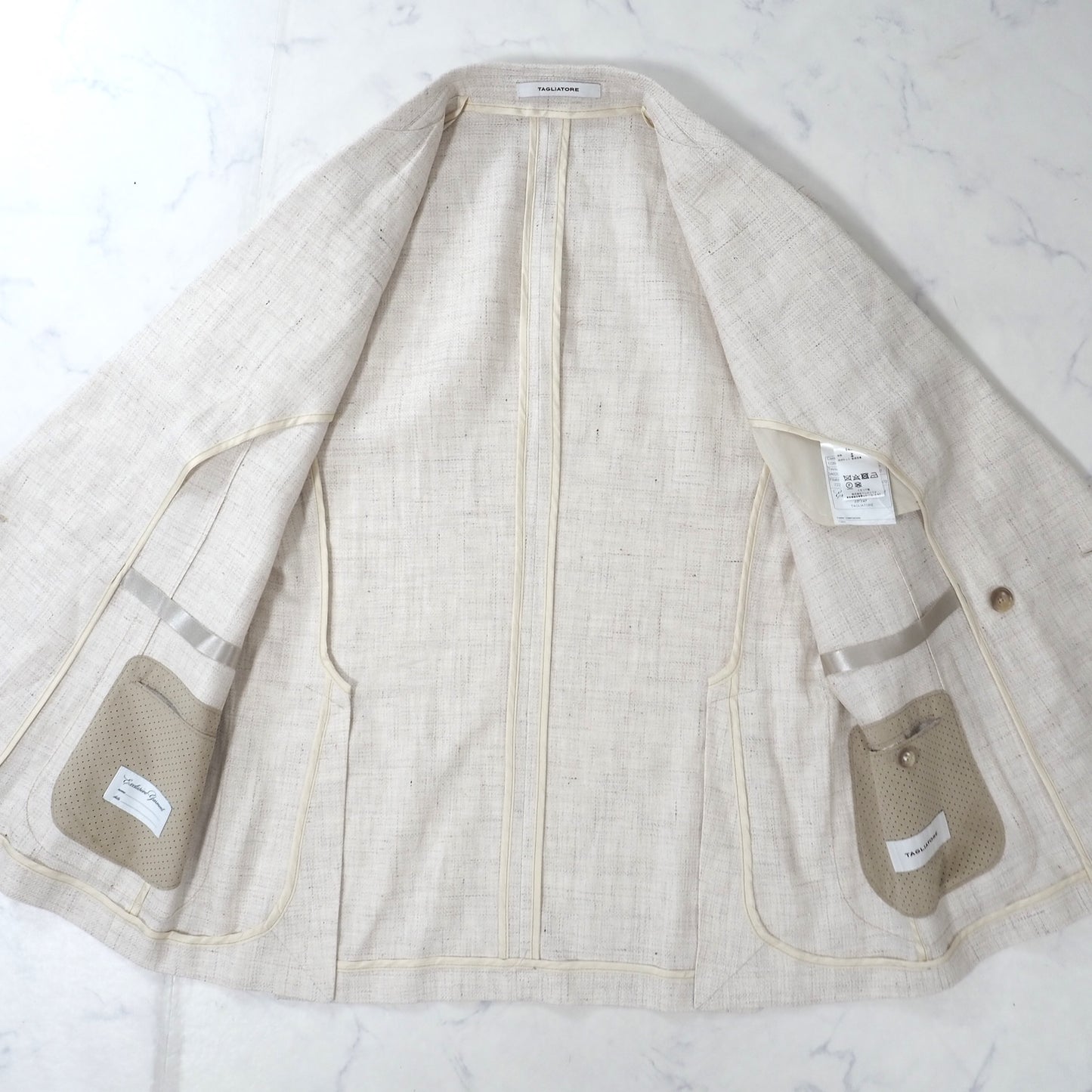 タリアトーレ TAGLIATORE イタリア製 現行 ダブルブレスト ジャケット 50 アイボリー メンズ 美品 正規品 4-YK007