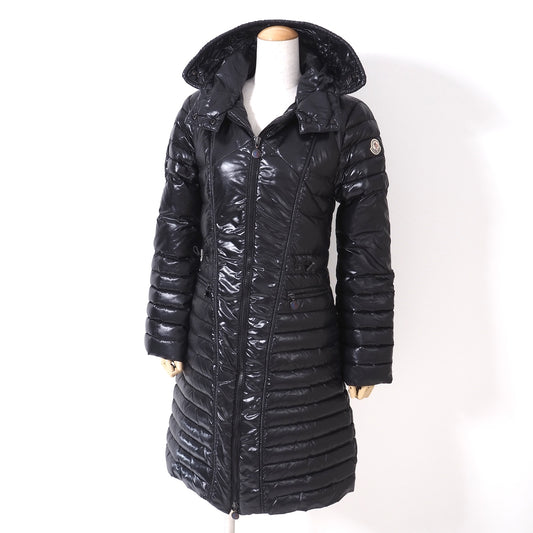 モンクレール MONCLER フード付き ダウンコート 0 ブラック レディース 美品 正規品 4-ZK017