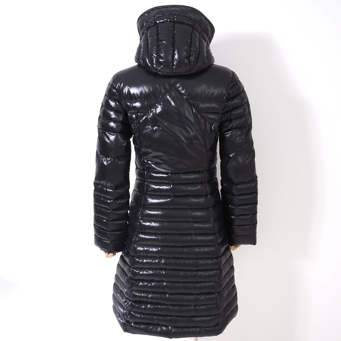 モンクレール MONCLER フード付き ダウンコート 0 ブラック レディース 美品 正規品 4-ZK017