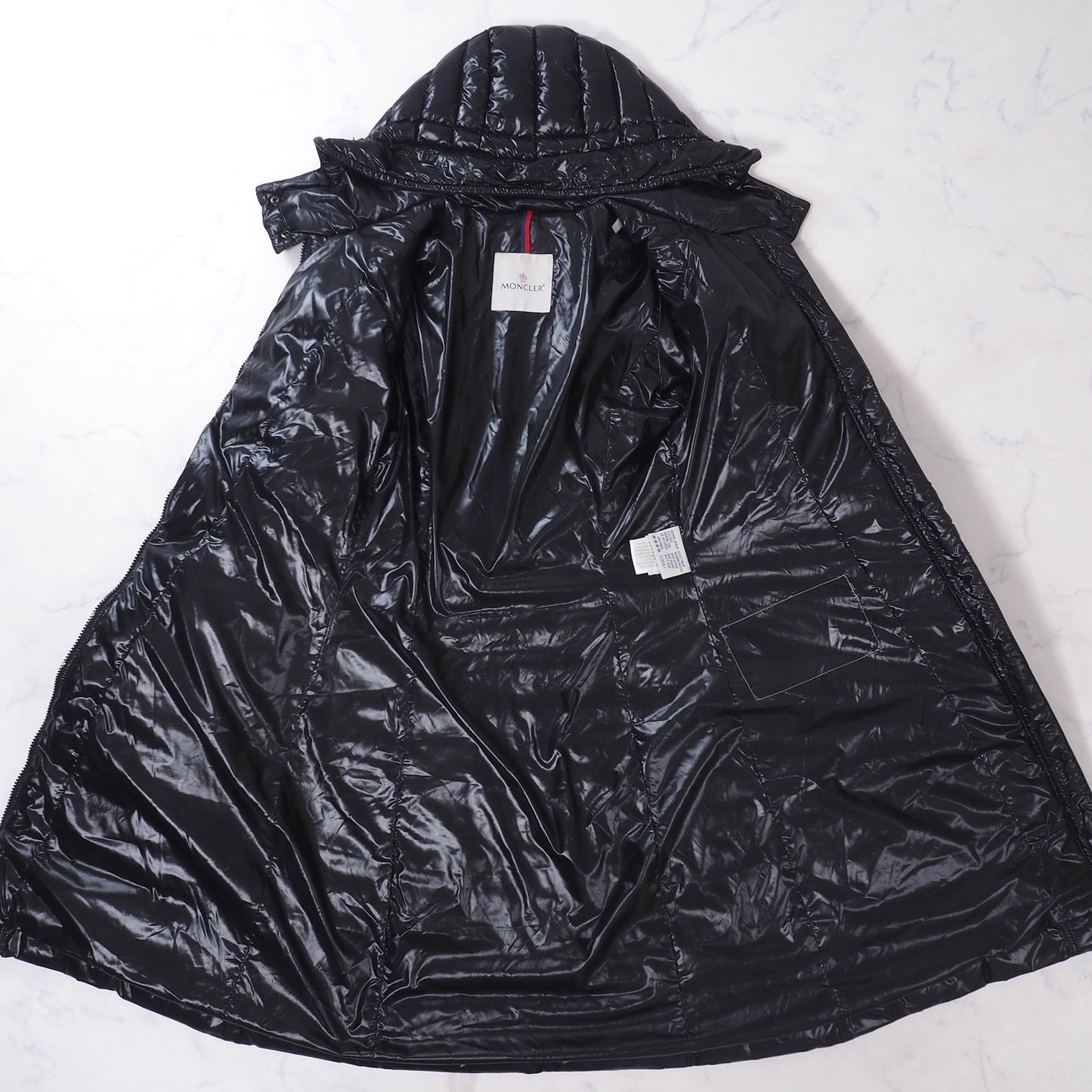 モンクレール MONCLER フード付き ダウンコート 0 ブラック レディース 美品 正規品 4-ZK017