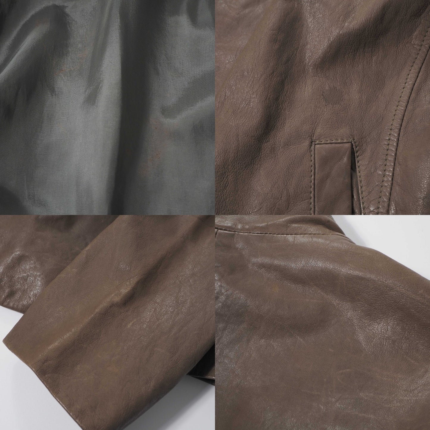 ジョルジオアルマーニ GIORGIO ARMANI イタリア製 ラムレザー ライダース ジャケット 52 ブラウン メンズ 正規品 5-YL015