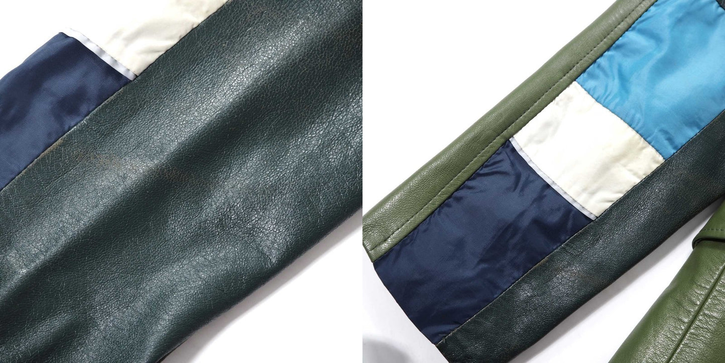 ドクターロマネリ Dr.Romanelli 希少 NIKE 再構築 レザージャケット グリーン M相当 メンズ 正規品 5-YD012
