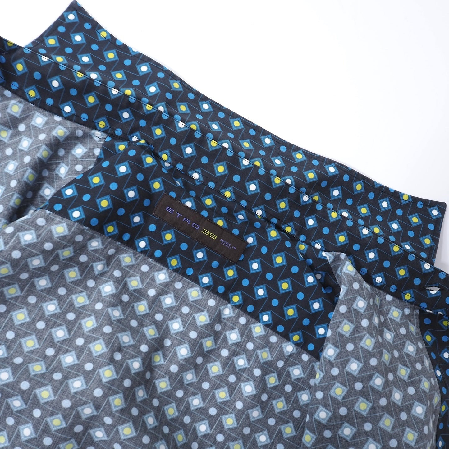 エトロ ETRO イタリア製 長袖 シャツ 総柄 39 ブラック メンズ 正規品 4-CL052